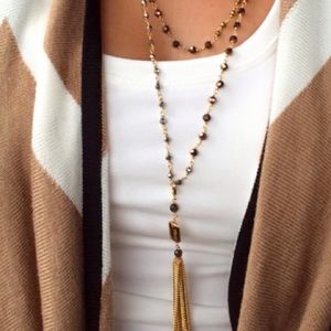 Stella & Dot Gold Gitane Tassel Necklace